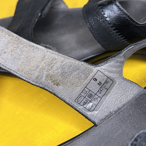 SAS Nudu Midnight Black Leather Tri Pad Comfort Slingback Strap Sandals Sz 9 M - Picture 9 of 9